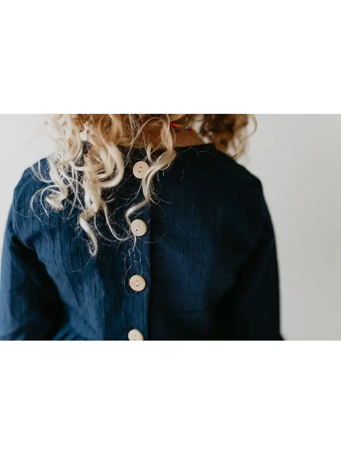 Navy Button Back Tunic