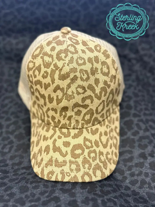 Leopard Criss-Cross Back Baseball Cap- Adult Size