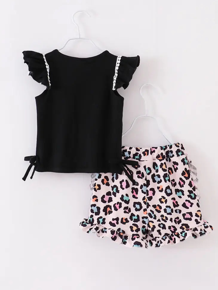 Leopard Pencil Shorts Set
