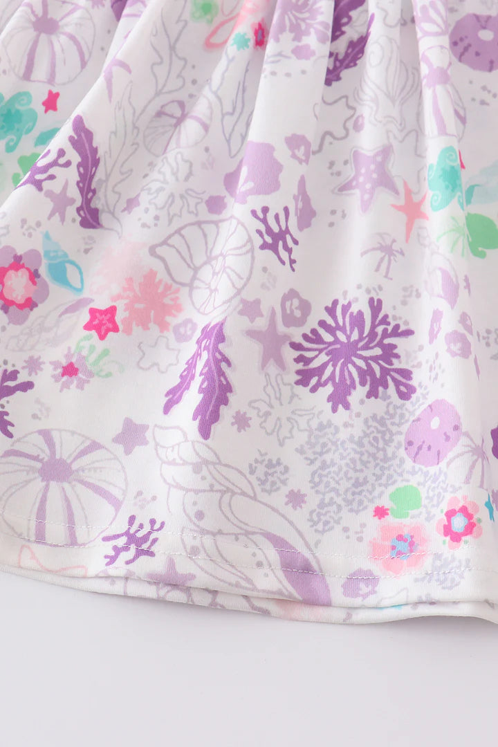 Mama's Girl Sea Life Print Shorts Set