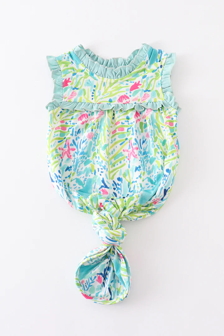 Green Ruffle Baby Gown