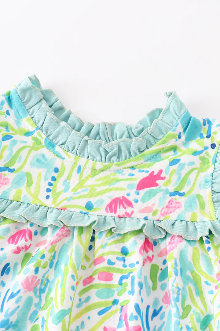 Green Ruffle Baby Gown