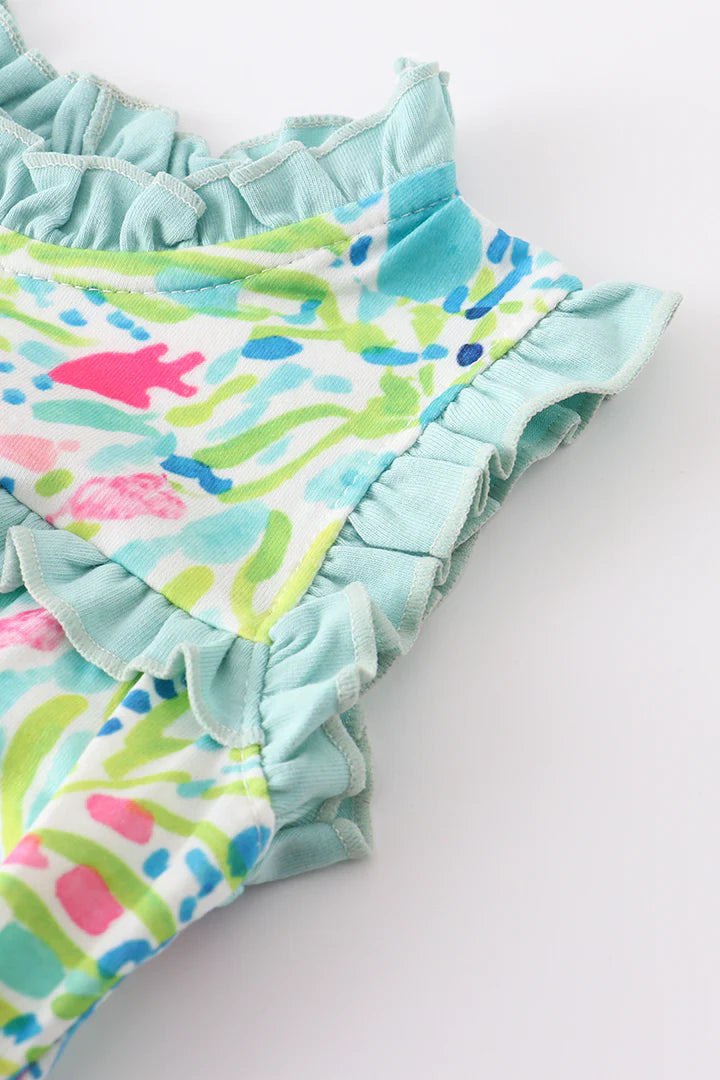 Green Ruffle Baby Gown
