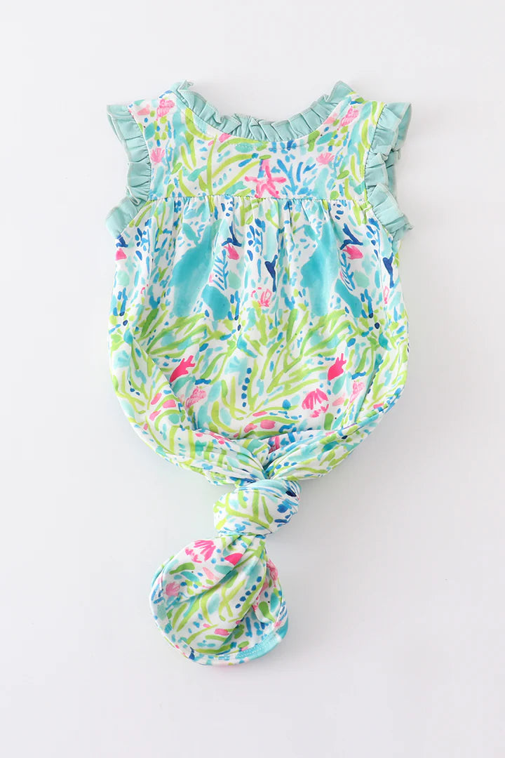 Green Ruffle Baby Gown