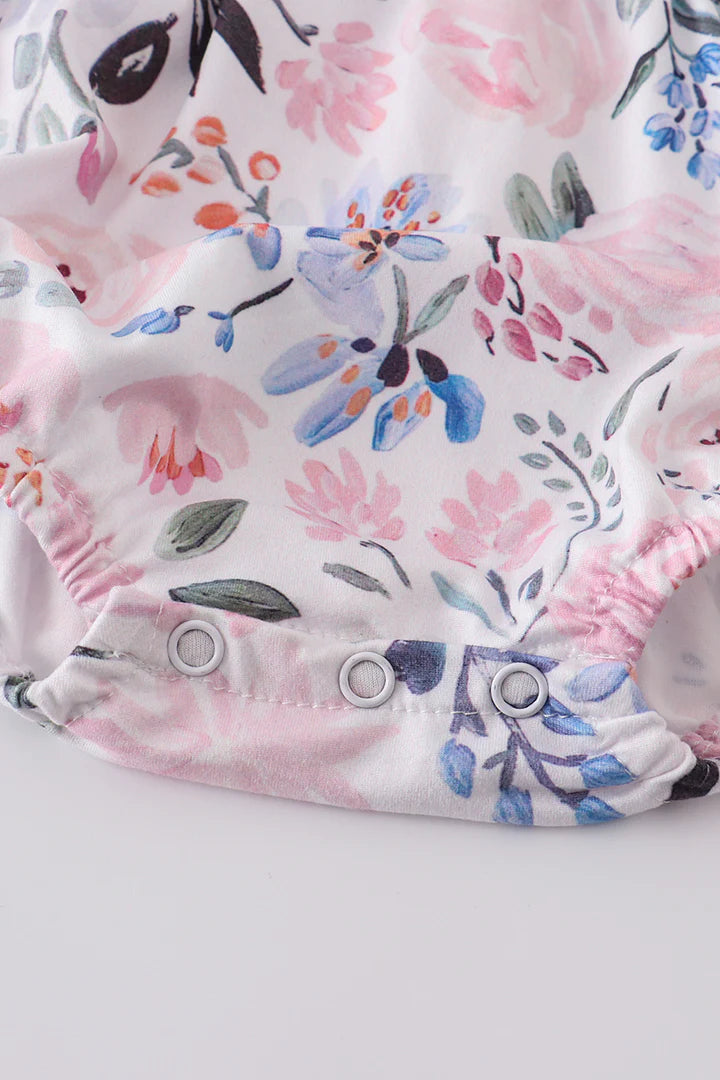 Blue Ruffle Buttons Baby Bubble Romper