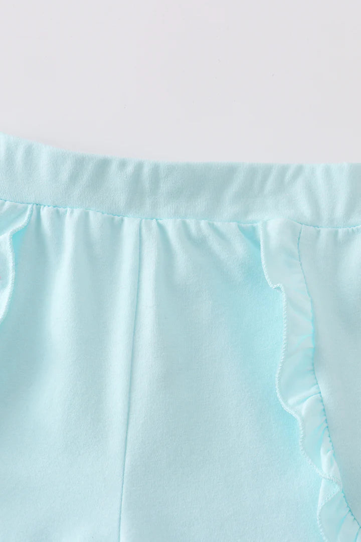 Aqua Ruffle Shorts