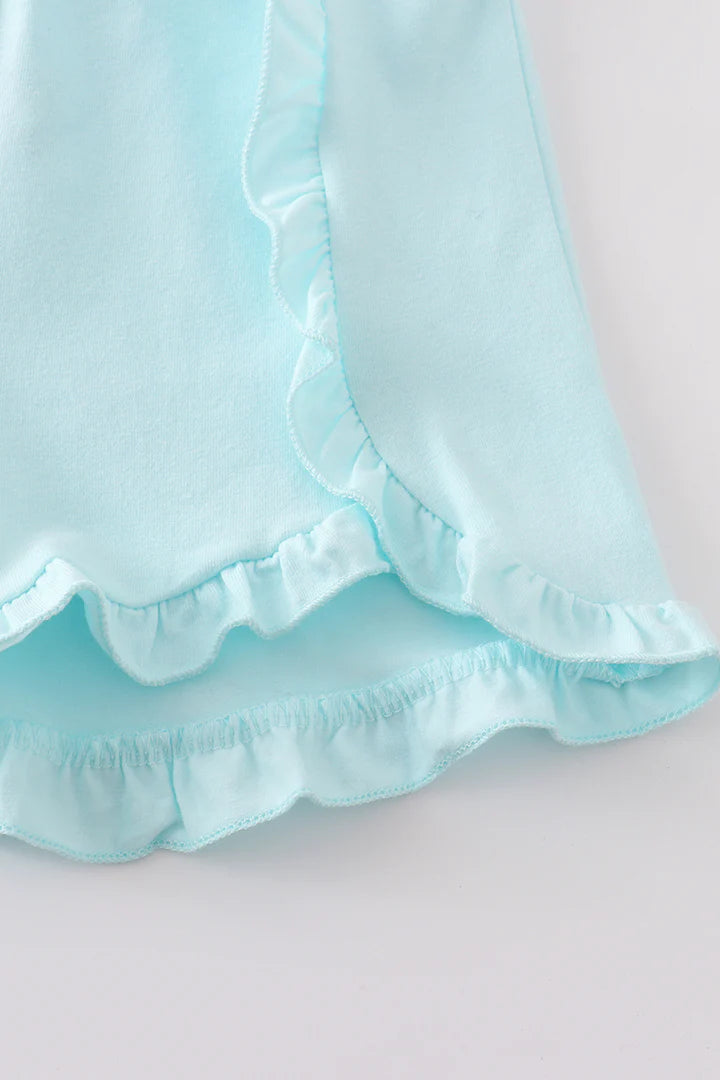 Aqua Ruffle Shorts