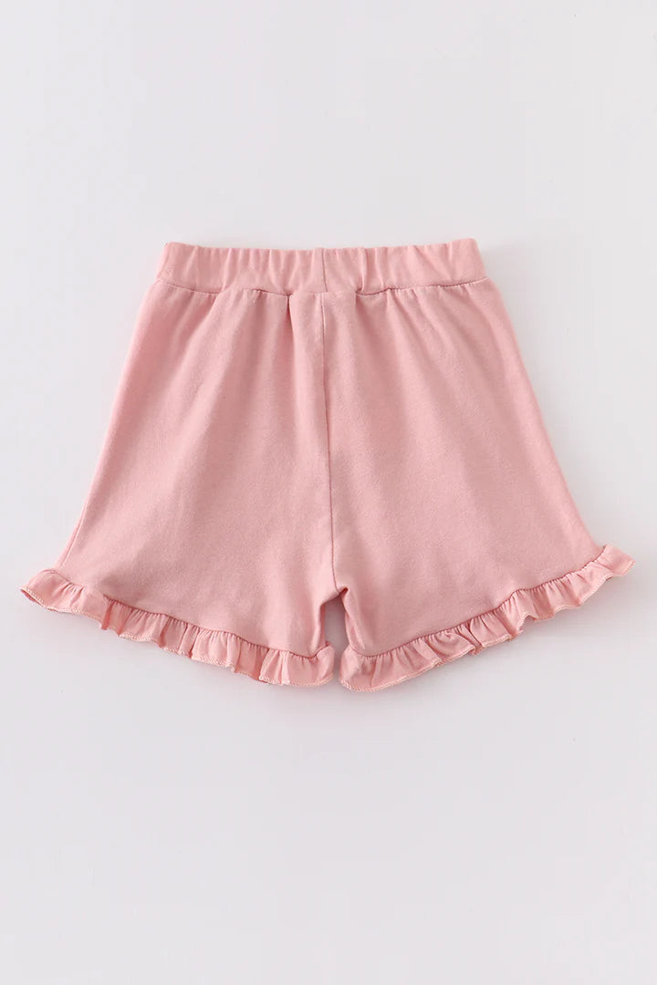 Light Pink Ruffle Shorts