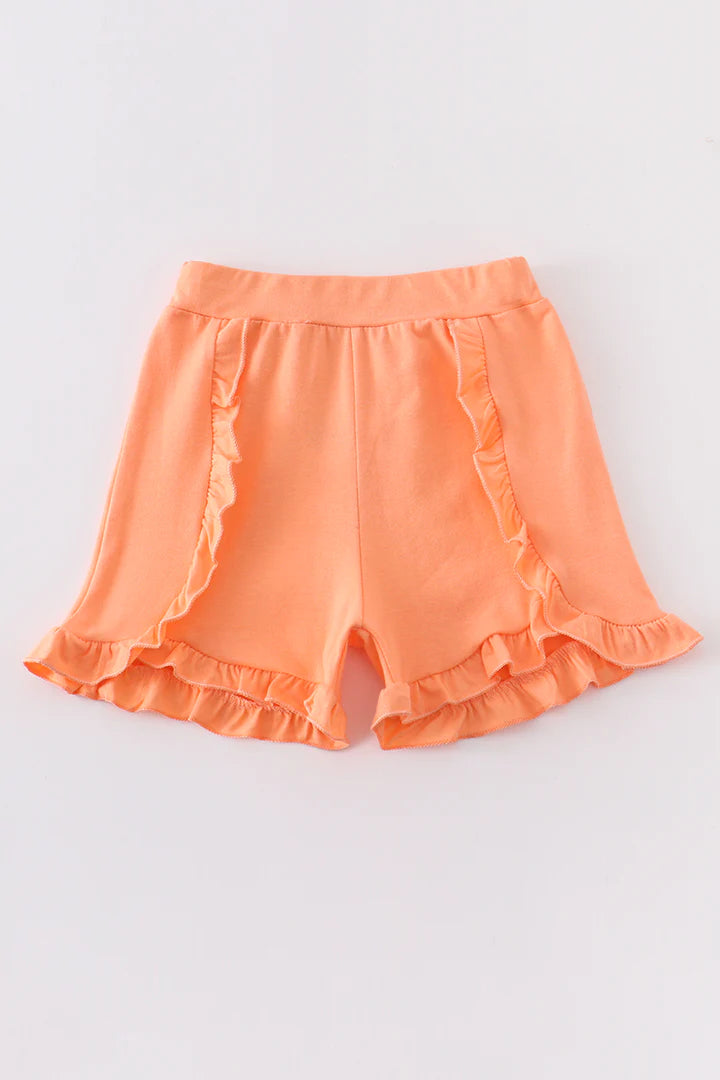 Orange Ruffle Shorts