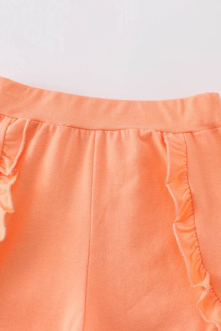 Orange Ruffle Shorts