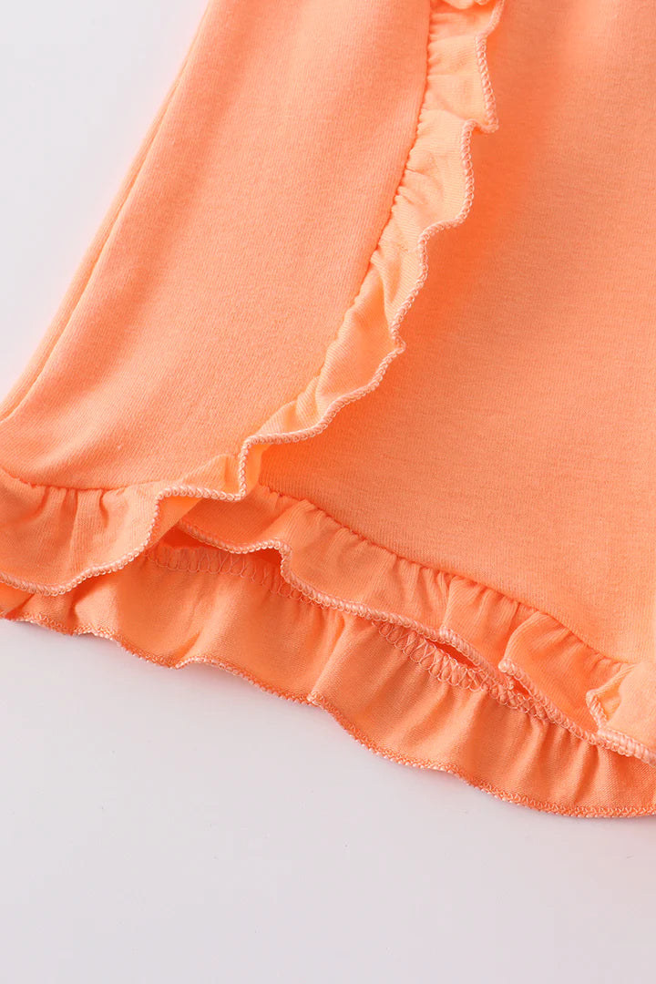 Orange Ruffle Shorts