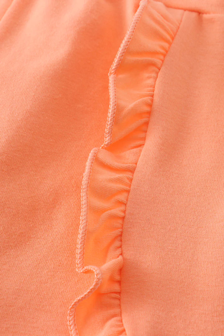 Orange Ruffle Shorts