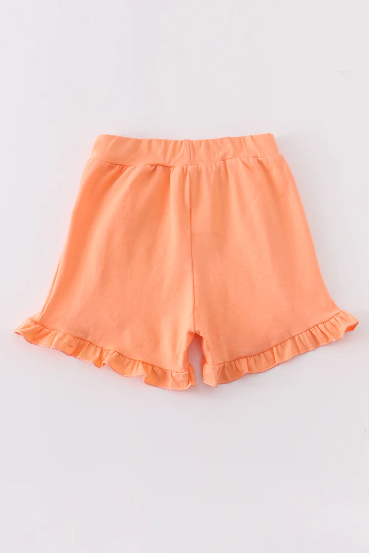 Orange Ruffle Shorts