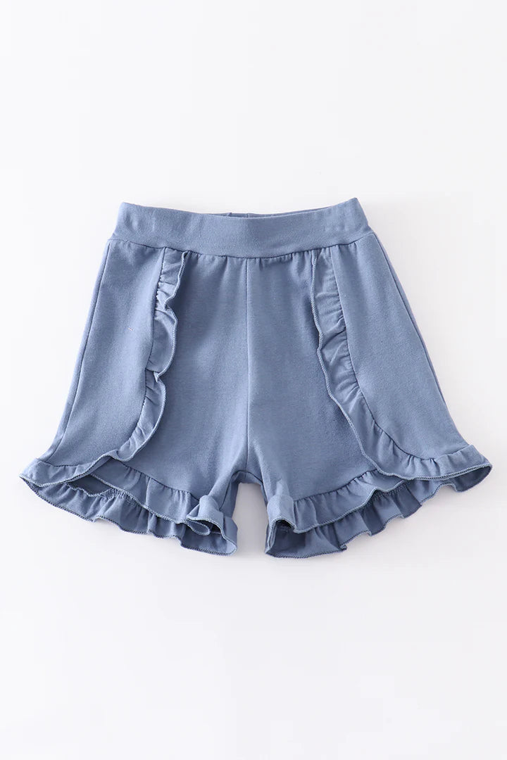 Blue Ruffle Shorts