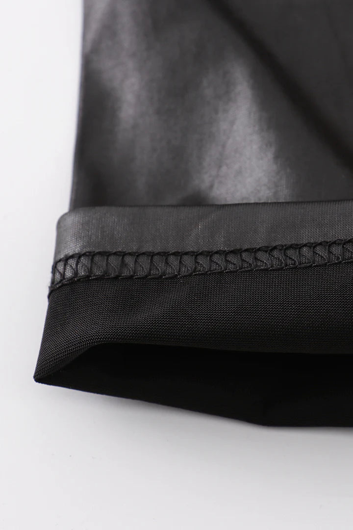 Black Metallic Biker Shorts