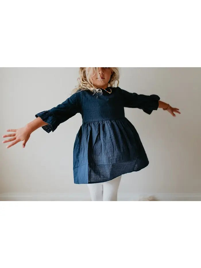 Navy Button Back Tunic