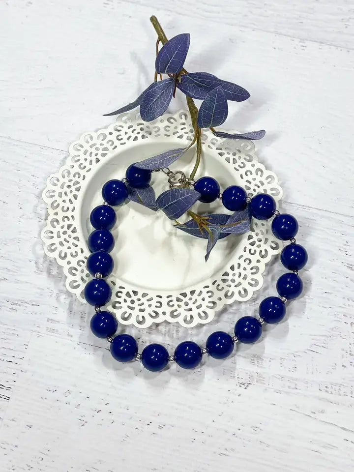 Navy Bubblegum Necklace