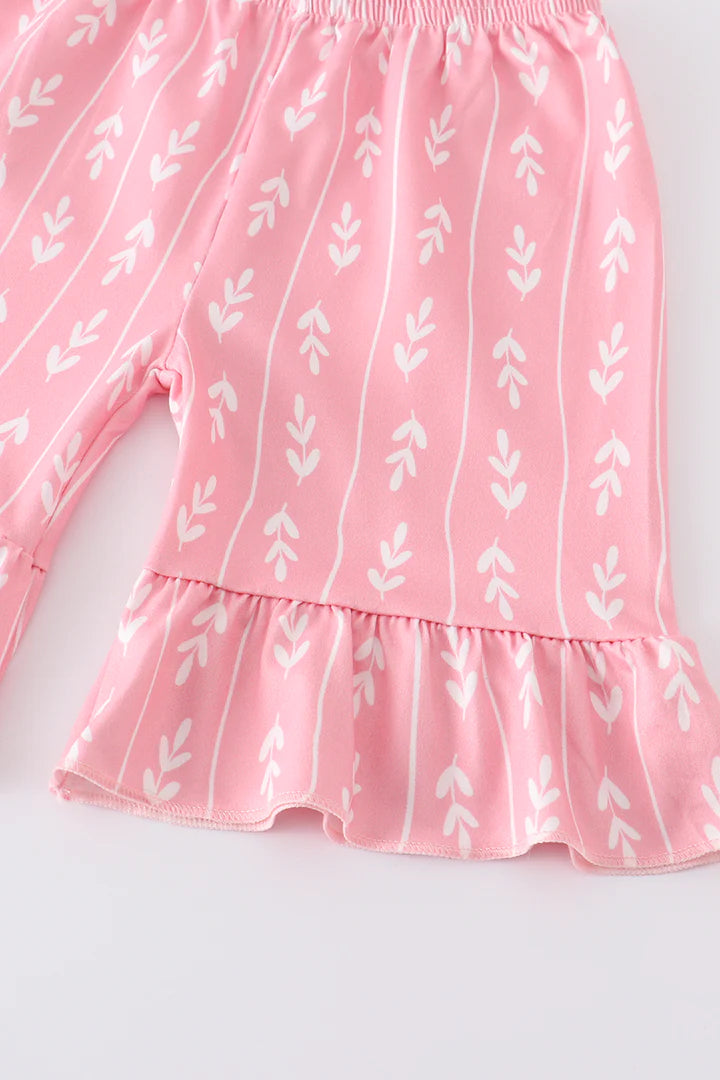 Pink Floral Print Shorts Set