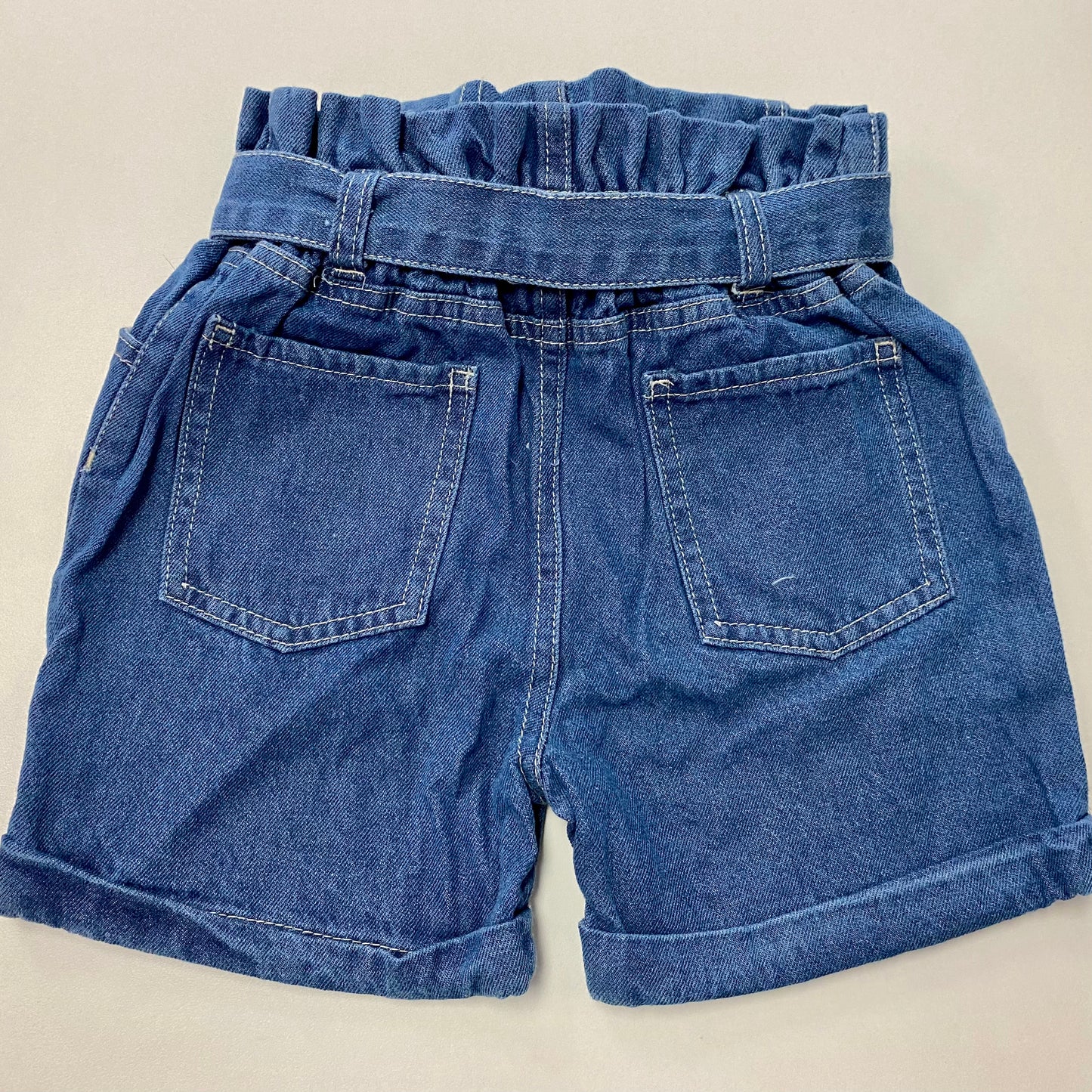 Paper Bag Style Denim shorts with a tie waist