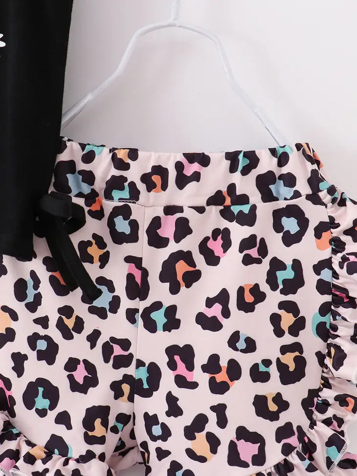 Leopard Pencil Shorts Set