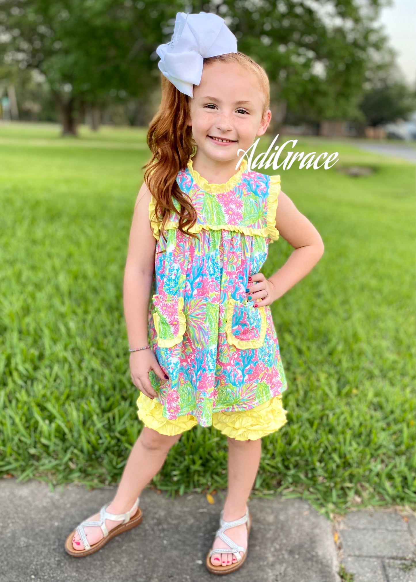 Yellow Ruffle Shorts Set