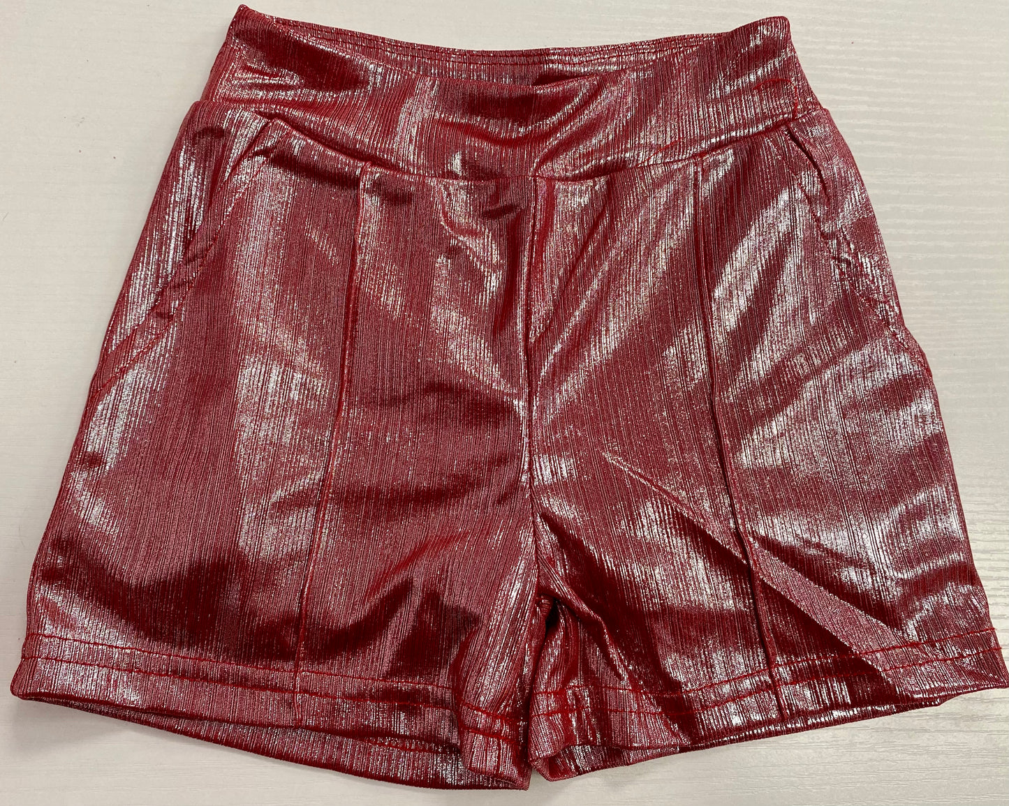 Red Shimmer Shorts