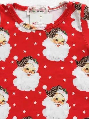 Red Leopard Santa Romper