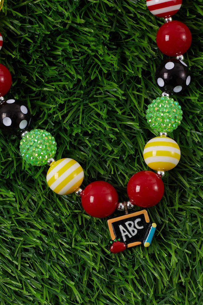 ABC Back To School Bubble Gum Bead Necklace