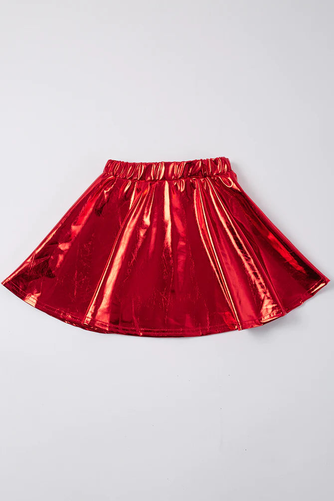Metallic Red Skirt