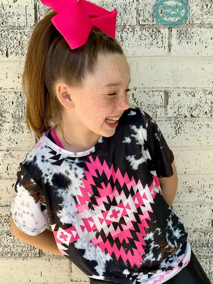 Pink on Cowhide Shirt