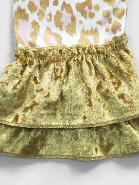 Golden Leopard Baby Romper