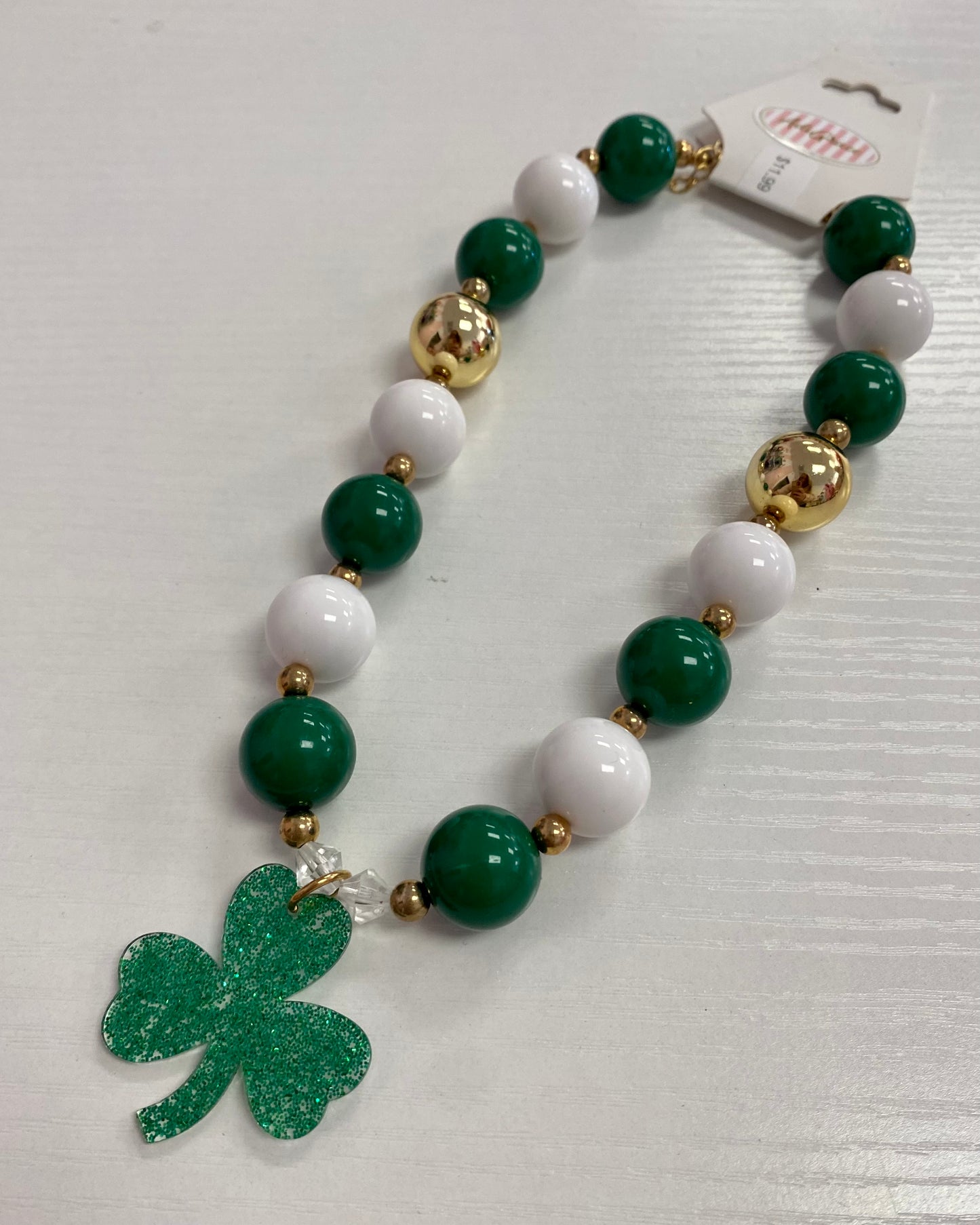 Clover Bubble Gum Bead Necklace