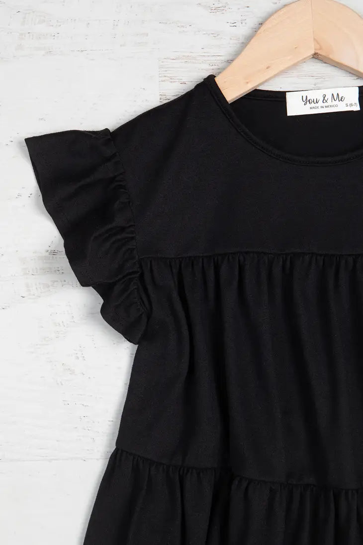 Mommy and Me Black Ruffle Dress- KIDS