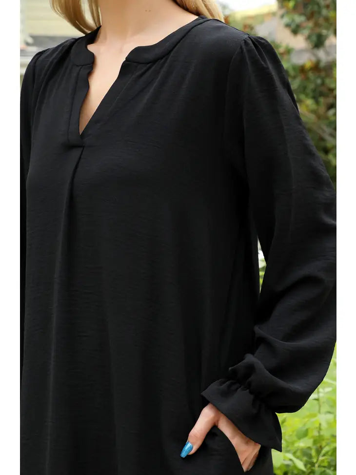 Mom and Me Black Collared Neckline Dress- ADULT