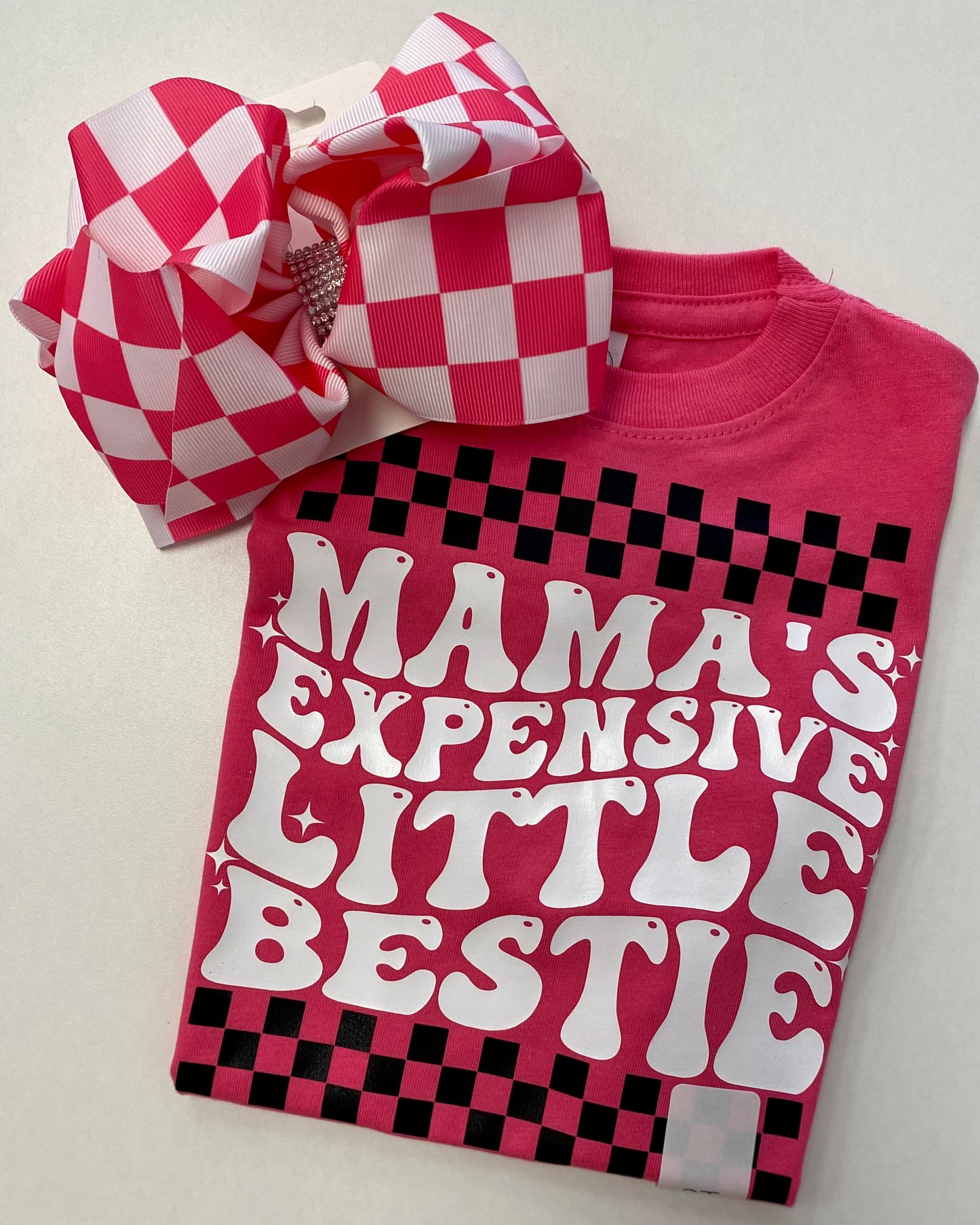 Hot Pink Checkered Bow