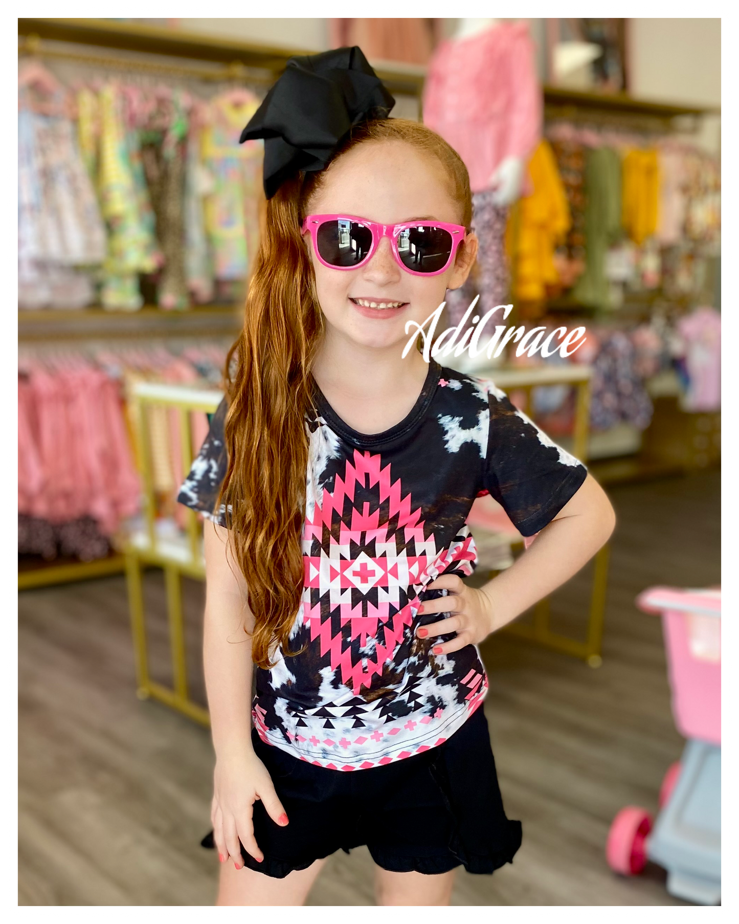 Pink on Cowhide Shirt