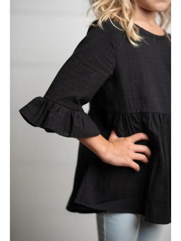 Black Button Back Tunic