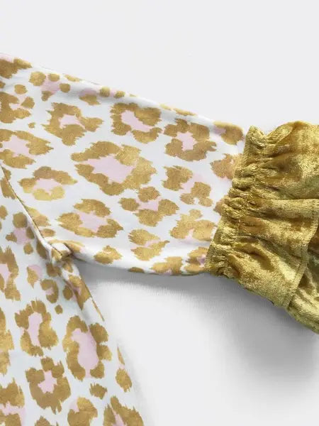 Golden Leopard Baby Romper