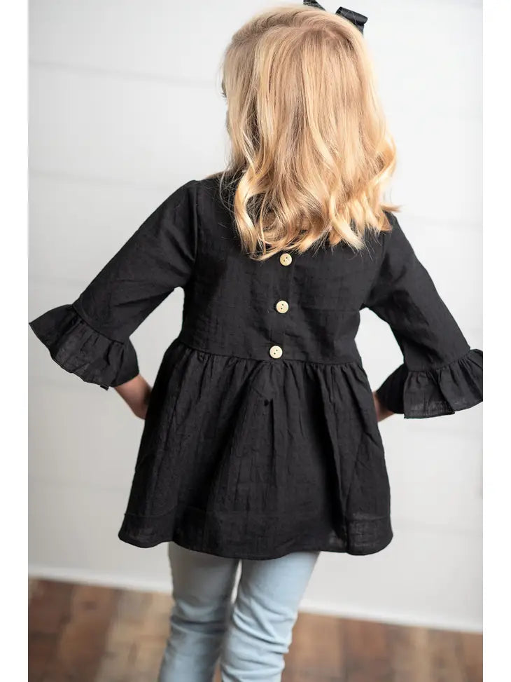 Black Button Back Tunic