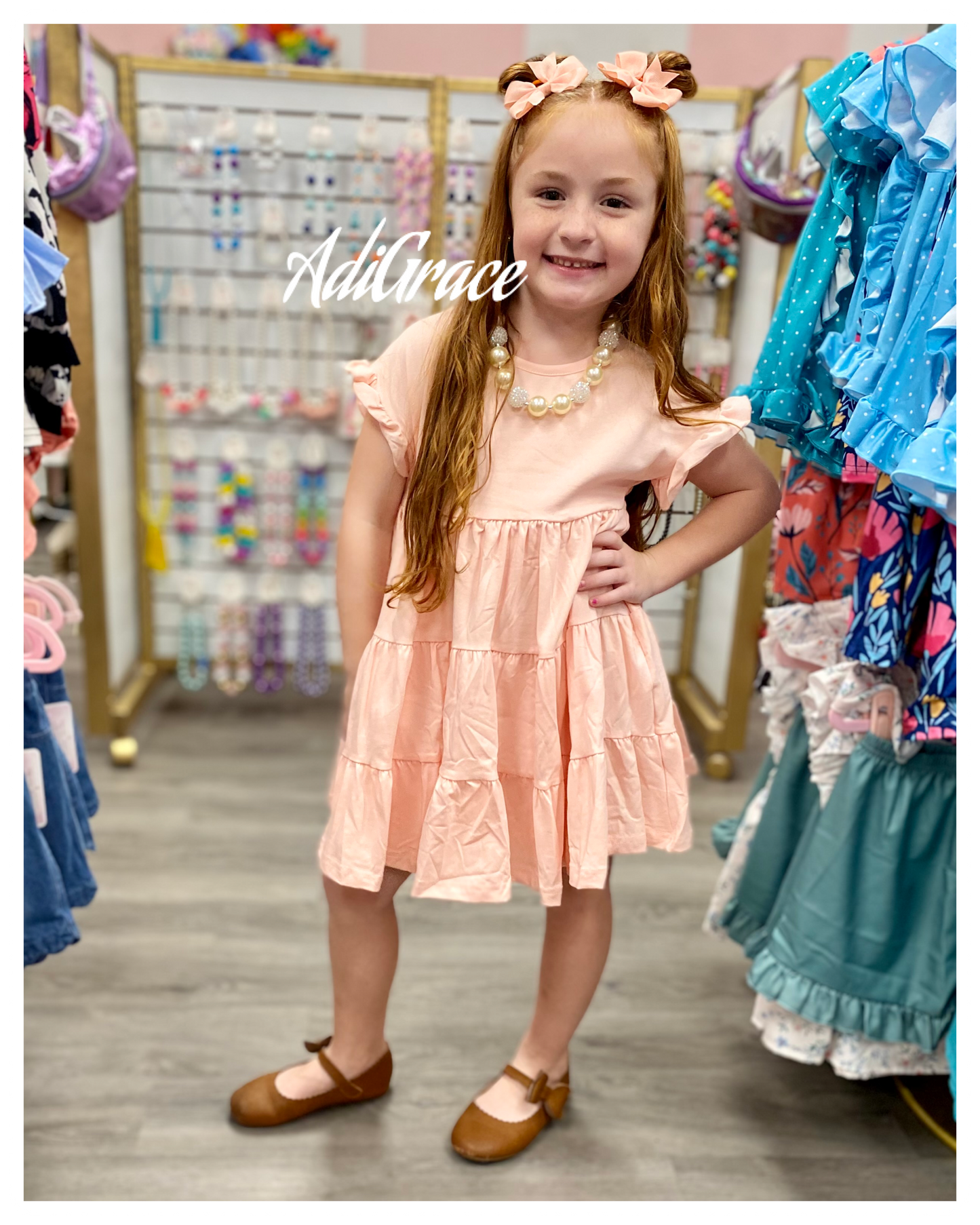 Pink Ruffle Tiered Dress
