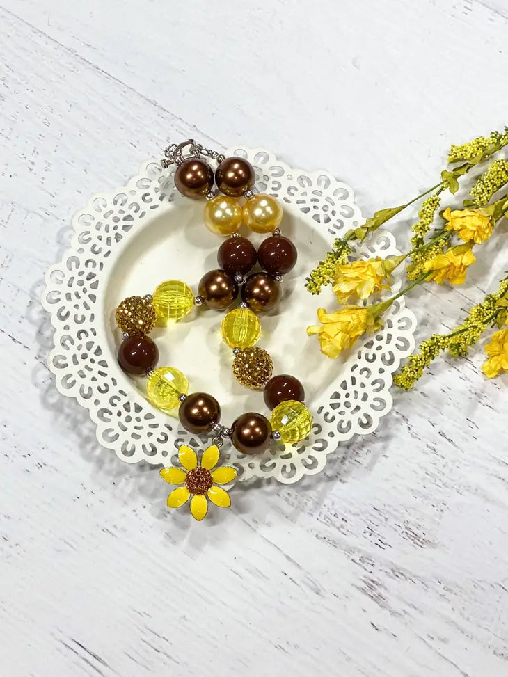 Sunflower Bubble Gum Necklace