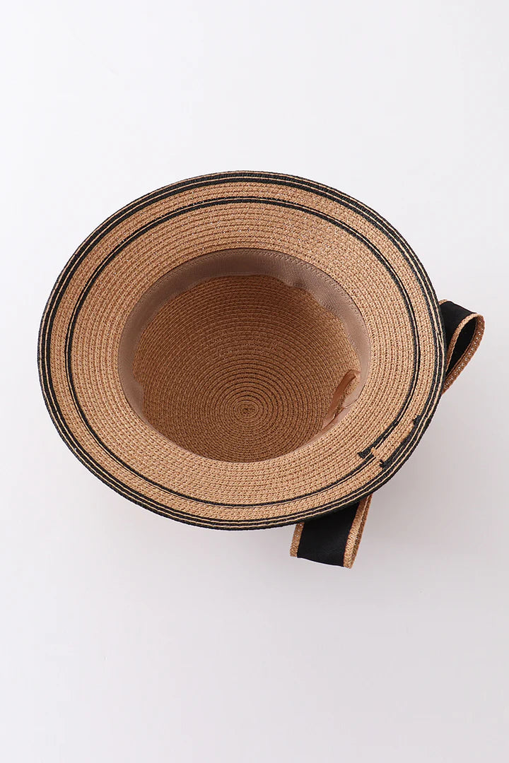 Black Bow Mom and Me Straw Hat- Kids