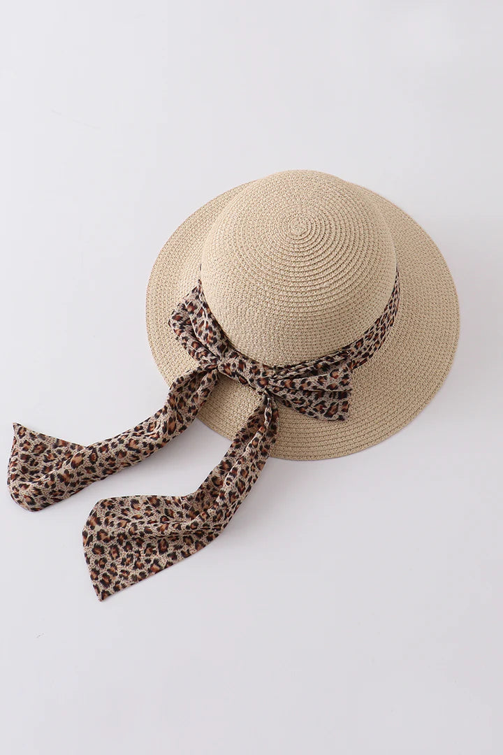 Cream Colored Leopard Mom and Me Hat- Kids