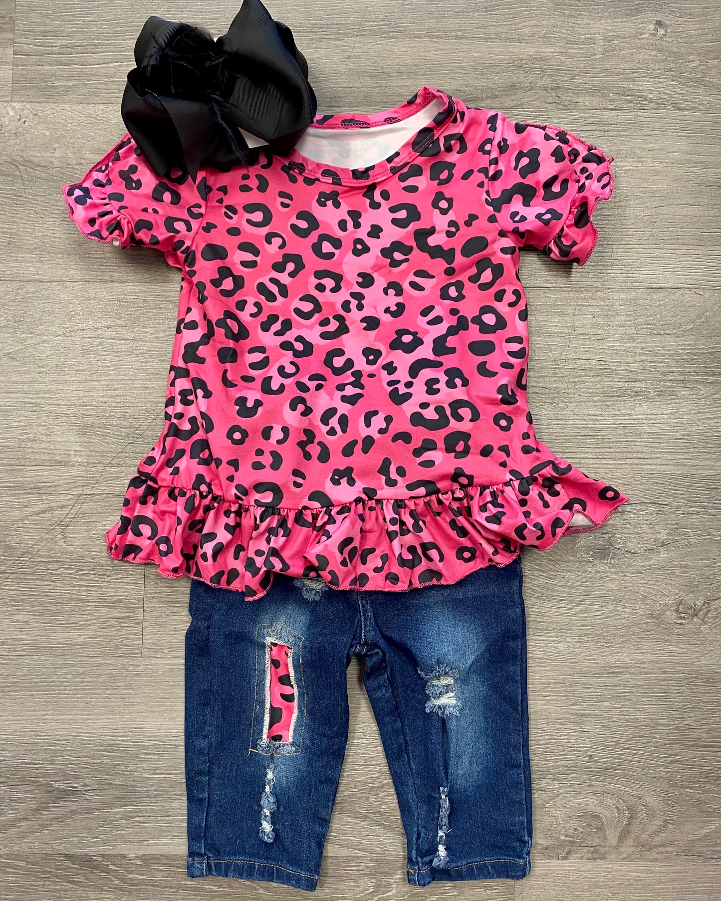 Hot Pink Cheetah Capri Set