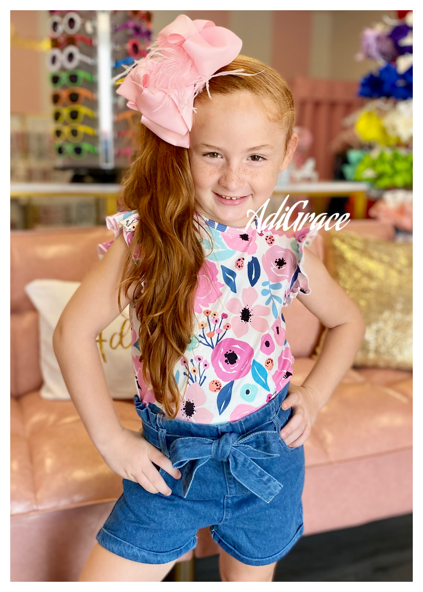 Paper Bag Style Denim shorts with a tie waist
