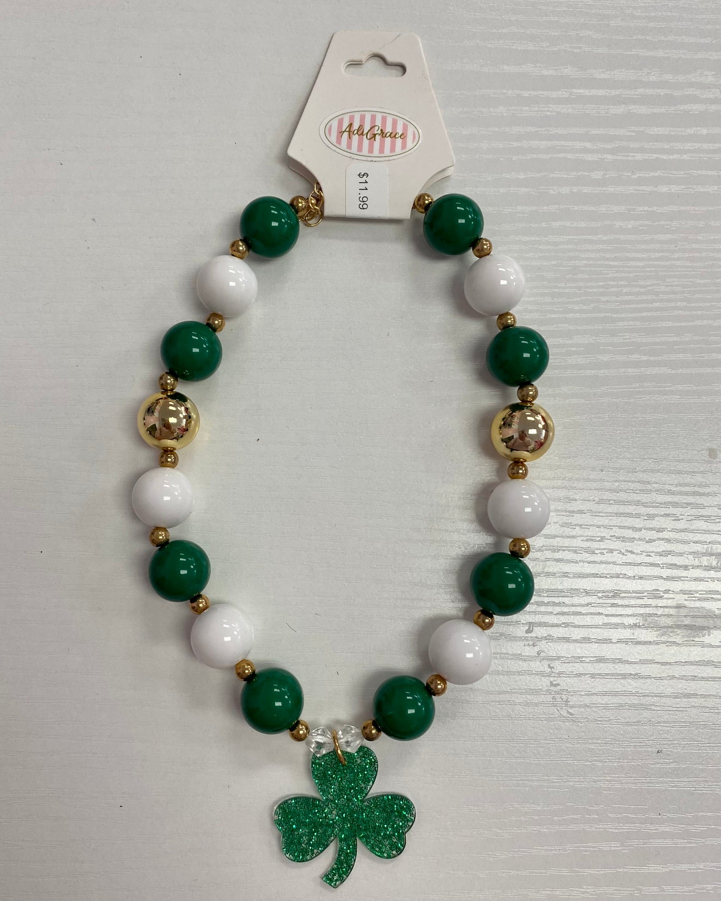 Clover Bubble Gum Bead Necklace