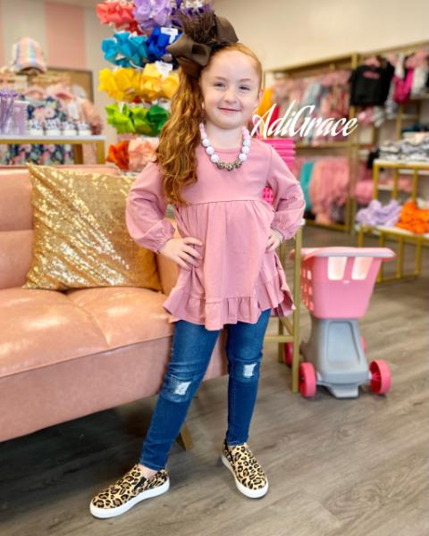 Mauve Ruffle High Low Tunic