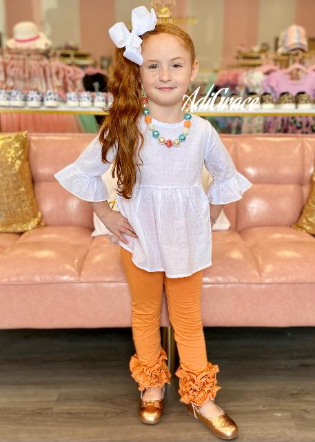 Orange Ruffle Pants
