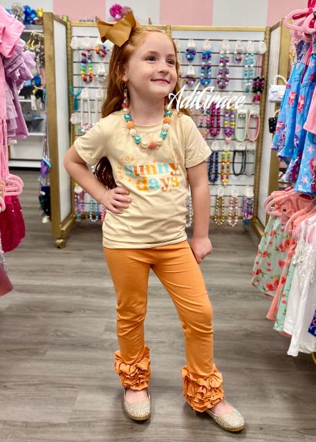 Orange Ruffle Pants