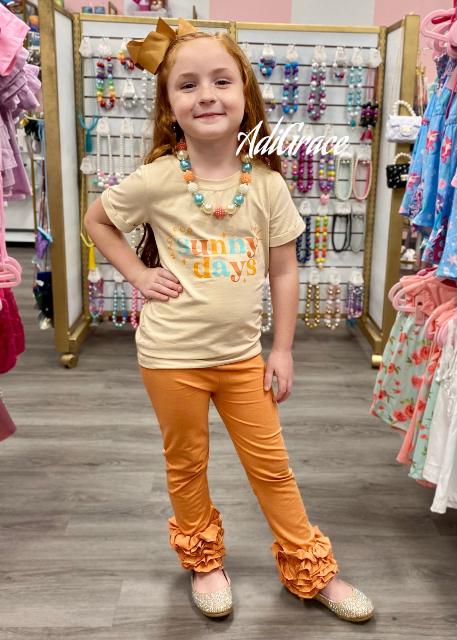 Orange Ruffle Pants